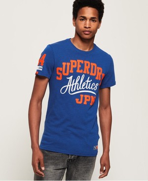 Superdry Track & Field Férfi Pólók Kék | YAPQR7865